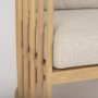 69826 - Kopari Beige Fabric W/Light Brown Wood Accent Chair