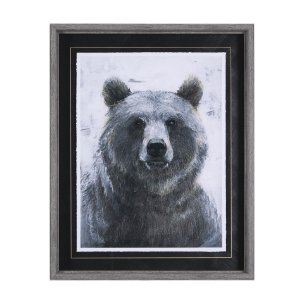 Animal Portrait III (Bear) by Mercana Studio Hand Embellished Framed Art Print Matted under Glass