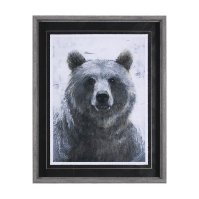 14351 - Animal Portrait III (Bear) by Mercana Studio Hand Embellished Framed Art Print Matted under Glass
