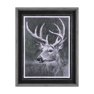 Animal Portrait IV (Deer) by Mercana Studio Hand Embellished Framed Art Print Matted under Glass