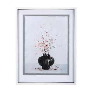 Autumn Branches I by Mercana Studio a Hand Embellished Textured Framed Art Print Matted under Glass