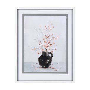 Autumn Branches II by Mercana Studio a Hand Embellished Textured Framed Art Print Matted under Glass