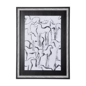 Horse Herd I by Mercana Studio a Hand Embellished Textured Framed Art Print