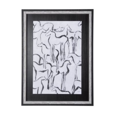 14374 - Horse Herd I by Mercana Studio a Hand Embellished Textured Framed Art Print