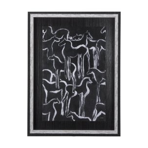 Horse Herd II by Mercana Studio a Hand Embellished Textured Framed Art Print