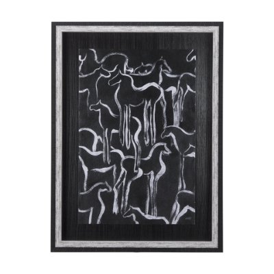 14375 - Horse Herd II by Mercana Studio a Hand Embellished Textured Framed Art Print