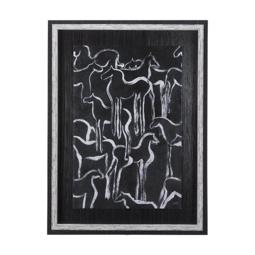14375 - Horse Herd II by Mercana Studio a Hand Embellished Textured Framed Art Print