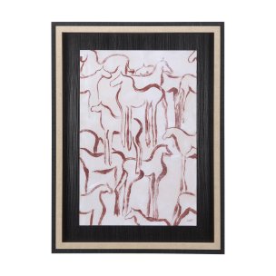 Horse Herd III by Mercana Studio a Hand Embellished Textured Framed Art Print