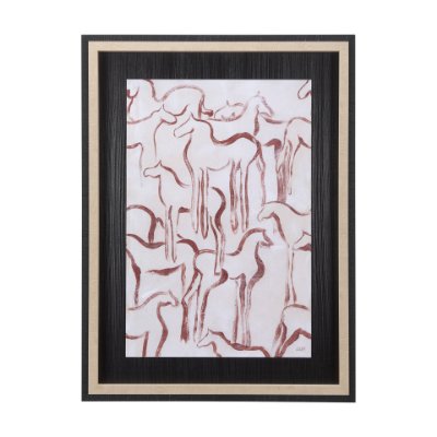 14376 - Horse Herd III by Mercana Studio a Hand Embellished Textured Framed Art Print