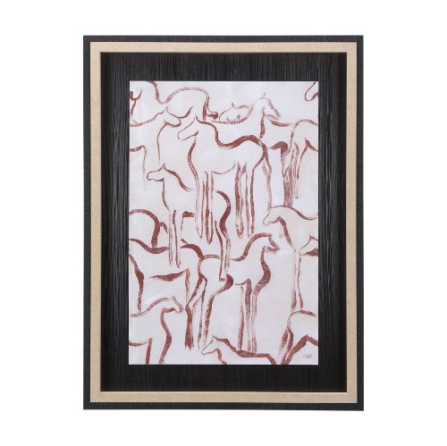 14376 - Horse Herd III by Mercana Studio a Hand Embellished Textured Framed Art Print