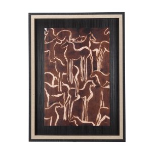 Horse Herd IV by Mercana Studio a Hand Embellished Textured Framed Art Print