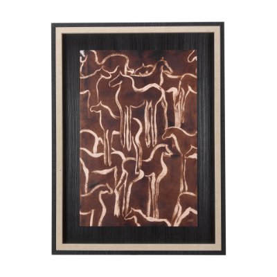 14377 - Horse Herd IV by Mercana Studio a Hand Embellished Textured Framed Art Print