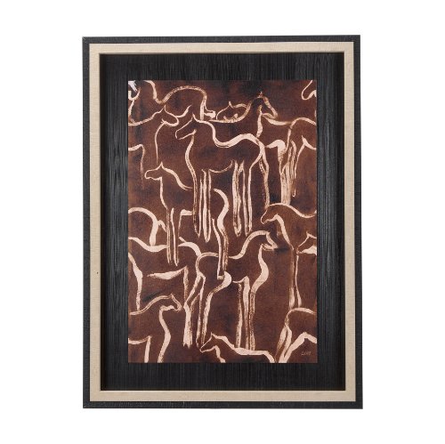 14377 - Horse Herd IV by Mercana Studio a Hand Embellished Textured Framed Art Print