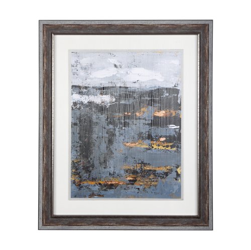 14410 - Silver and gold Inspiration II by Mercana Studio a Hand Embellished Textured Framed Art Print
