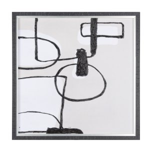 Neutral Shapes II by Mercana Studio a Hand Embellished Textured Framed Art Print Matted under Glass