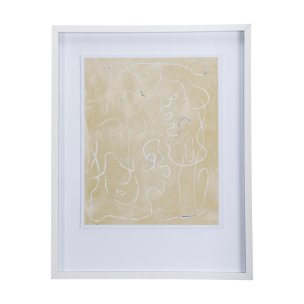 Thread Yellow I by Mercana Studio a Hand Embellished Textured Framed Art Print Matted under Glass