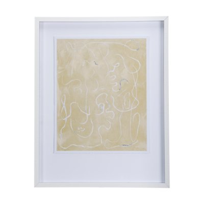 14418 - Thread Yellow I by Mercana Studio a Hand Embellished Textured Framed Art Print Matted under Glass