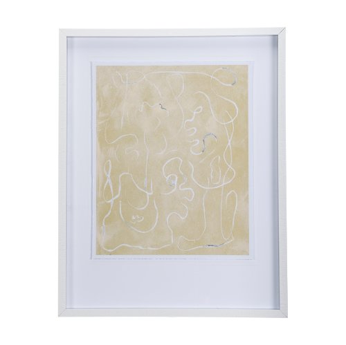 14418 - Thread Yellow I by Mercana Studio a Hand Embellished Textured Framed Art Print Matted under Glass