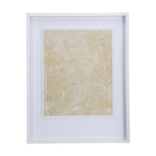 Thread Yellow II by Mercana Studio a Hand Embellished Textured Framed Art Print Matted under Glass