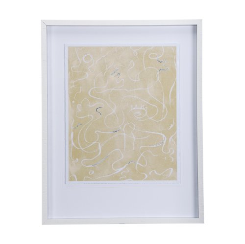14419 - Thread Yellow II by Mercana Studio a Hand Embellished Textured Framed Art Print Matted under Glass