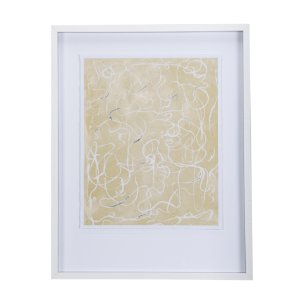 Thread Yellow III by Mercana Studio a Hand Embellished Textured Framed Art Print Matted under Glass