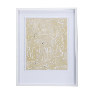 14420 - Thread Yellow III by Mercana Studio a Hand Embellished Textured Framed Art Print Matted under Glass