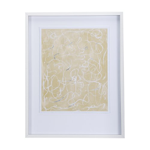 14420 - Thread Yellow III by Mercana Studio a Hand Embellished Textured Framed Art Print Matted under Glass