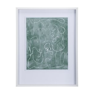 Thread Green I by Mercana Studio a Hand Embellished Textured Framed Art Print Matted under Glass