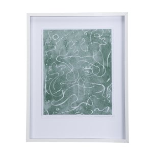 Thread Green II by Mercana Studio a Hand Embellished Textured Framed Art Print Matted under Glass