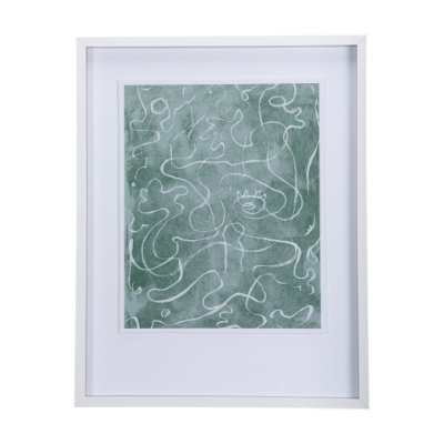 14422 - Thread Green II by Mercana Studio a Hand Embellished Textured Framed Art Print Matted under Glass