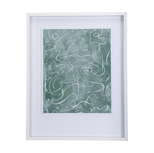 14422 - Thread Green II by Mercana Studio a Hand Embellished Textured Framed Art Print Matted under Glass