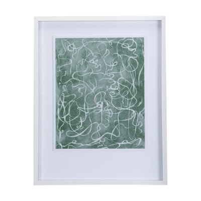 14423 - Thread Green III by Mercana Studio a Hand Embellished Textured Framed Art Print Matted under Glass