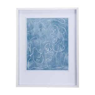 Thread Blue I by Mercana Studio a Hand Embellished Textured Framed Art Print Matted under Glass