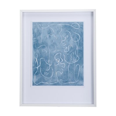 14424 - Thread Blue I by Mercana Studio a Hand Embellished Textured Framed Art Print Matted under Glass