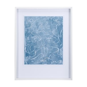 Thread Blue II by Mercana Studio a Hand Embellished Textured Framed Art Print Matted under Glass