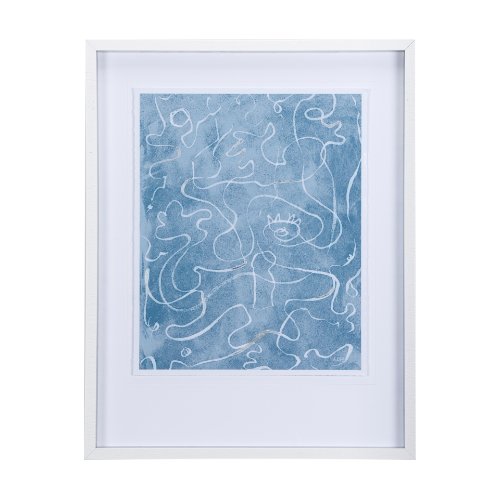 14425 - Thread Blue II by Mercana Studio a Hand Embellished Textured Framed Art Print Matted under Glass