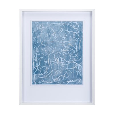 14426 - Thread Blue III by Mercana Studio a Hand Embellished Textured Framed Art Print Matted under Glass