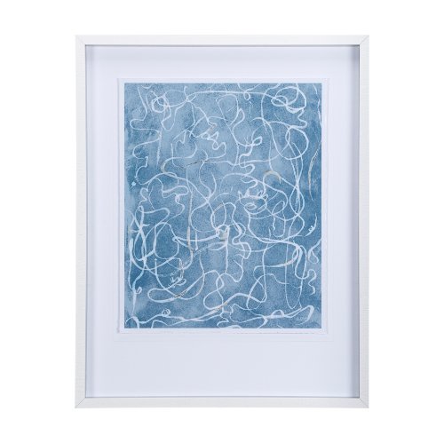 14426 - Thread Blue III by Mercana Studio a Hand Embellished Textured Framed Art Print Matted under Glass