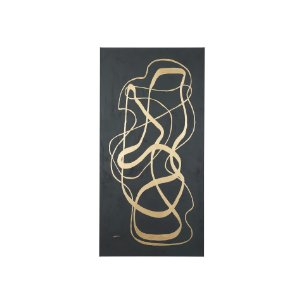 Free Lines Dark Green by Mercana Studio a Hand Embellished Textured Canvas