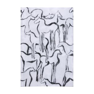 Horse Herd I by Mercana Studio a Hand Embellished Textured Canvas
