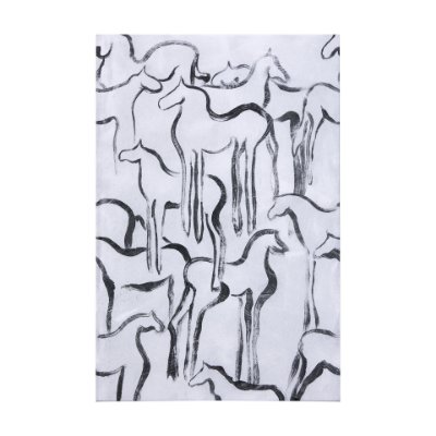 102271-L - Horse Herd I by Mercana Studio a Hand Embellished Textured Canvas