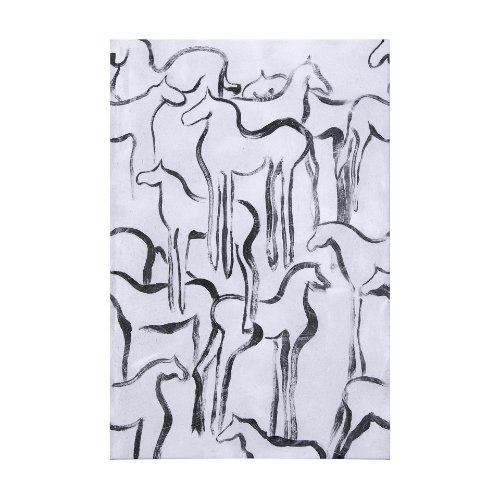 102271-L - Horse Herd I by Mercana Studio a Hand Embellished Textured Canvas