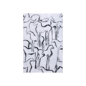 Horse Herd I by Mercana Studio a Hand Embellished Textured Canvas