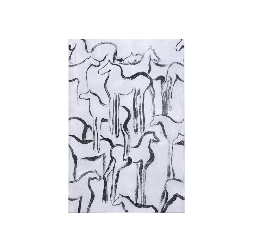102271-S - Horse Herd I by Mercana Studio a Hand Embellished Textured Canvas