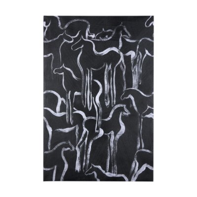 102272-L - Horse Herd II by Mercana Studio a Hand Embellished Textured Canvas