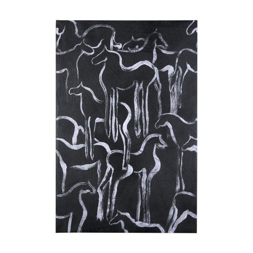 102272-L - Horse Herd II by Mercana Studio a Hand Embellished Textured Canvas