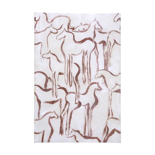 102273-L - Horse Herd III by Mercana Studio a Hand Embellished Textured Canvas