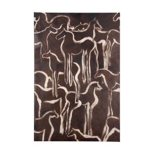 Horse Herd IV by Mercana Studio a Hand Embellished Textured Canvas