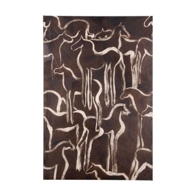 102274-L - Horse Herd IV by Mercana Studio a Hand Embellished Textured Canvas