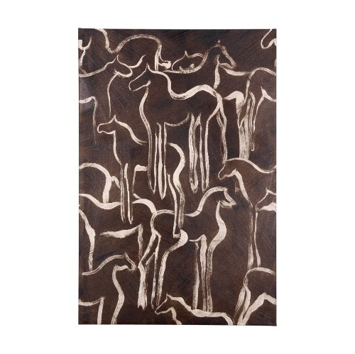 102274-L - Horse Herd IV by Mercana Studio a Hand Embellished Textured Canvas